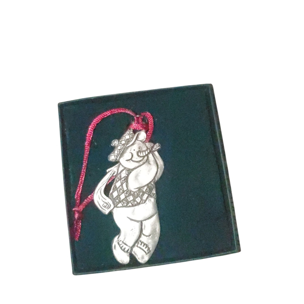 Pewter Golfing Snowman Ornament